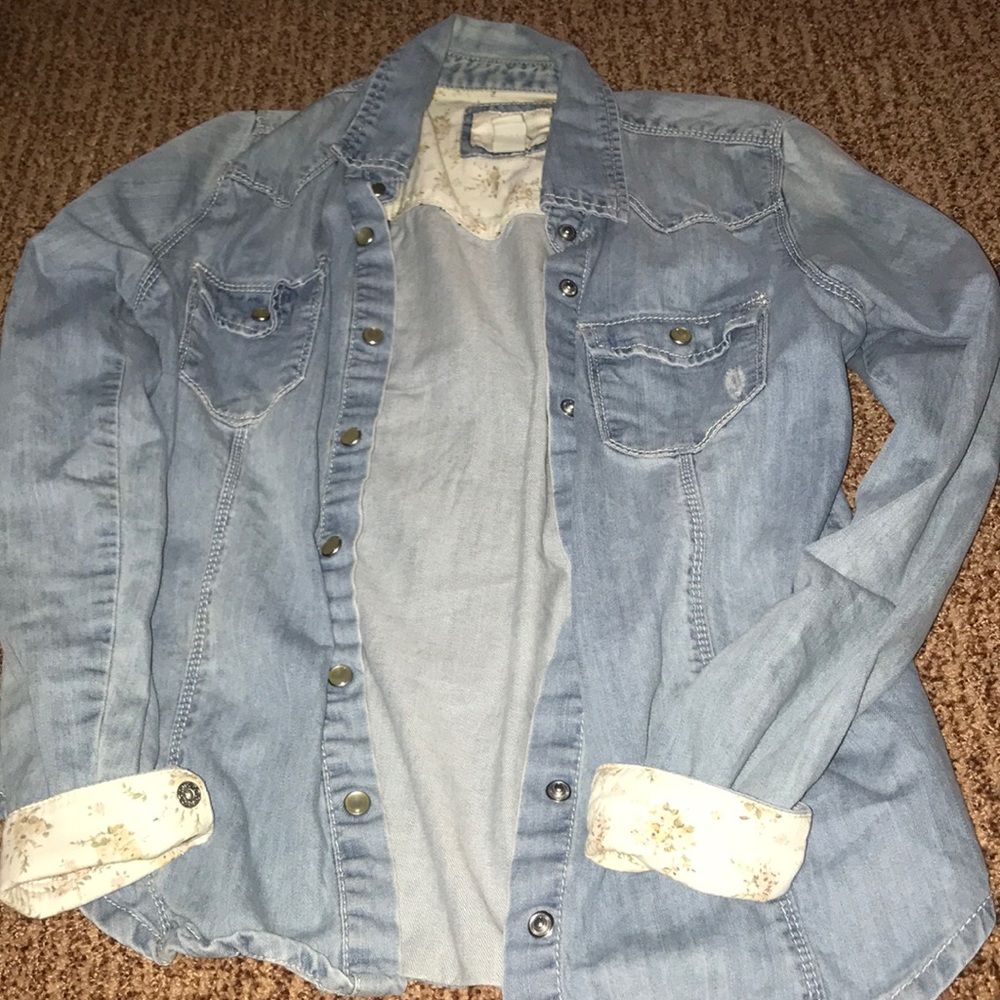 Denim button down